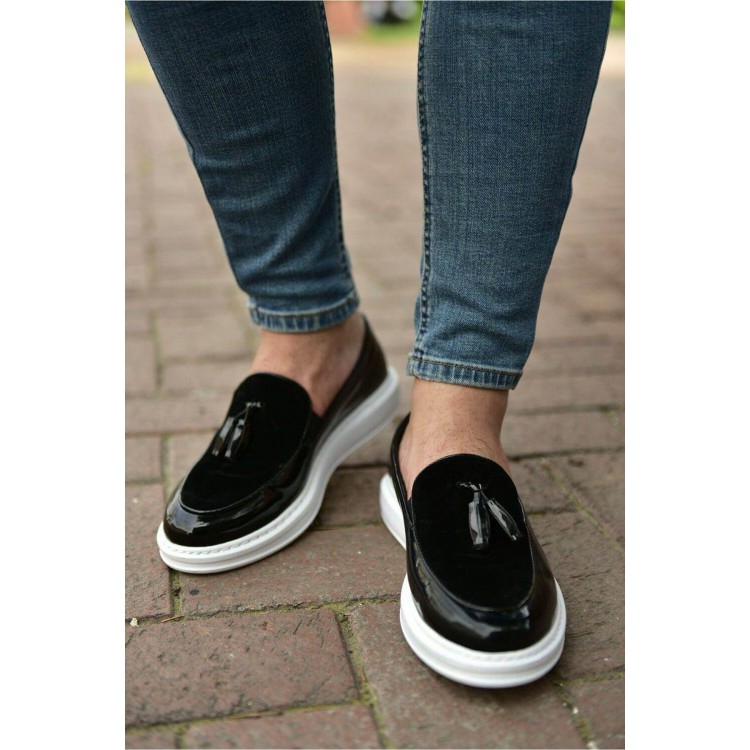CH002 - RBT Loafer Verniciata Erkek Ayakkabı SIYAH