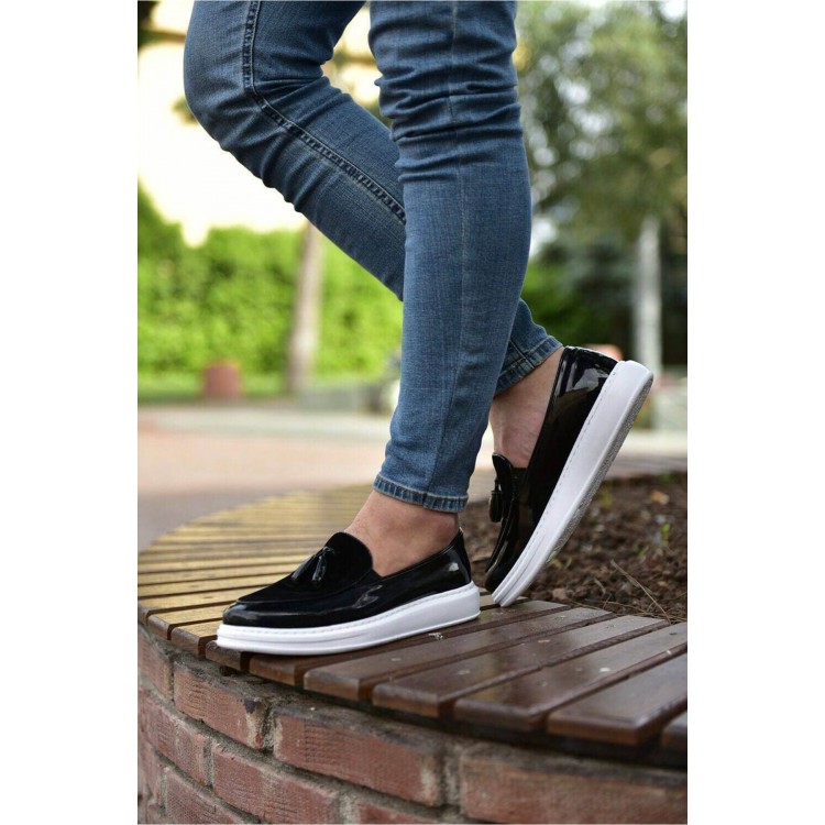 CH002 - RBT Loafer Verniciata Erkek Ayakkabı SIYAH