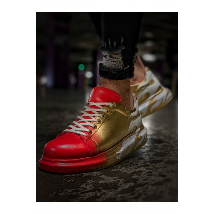 CH254 - CBT Pittura Erkek Ayakkabı 413 ALV KIRMIZI / ALTIN