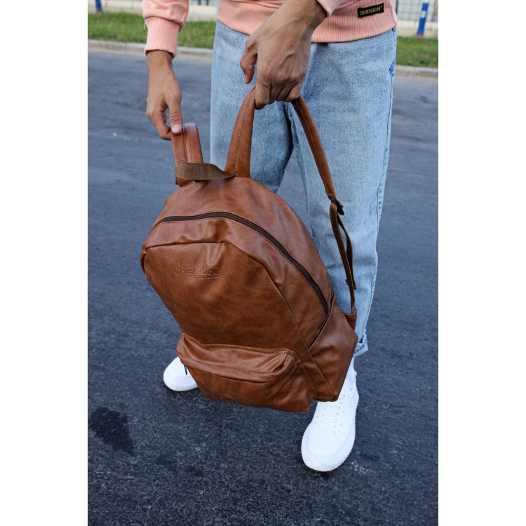 CNT006 - Cilt Deri Erkek Sırt Çantası TABA