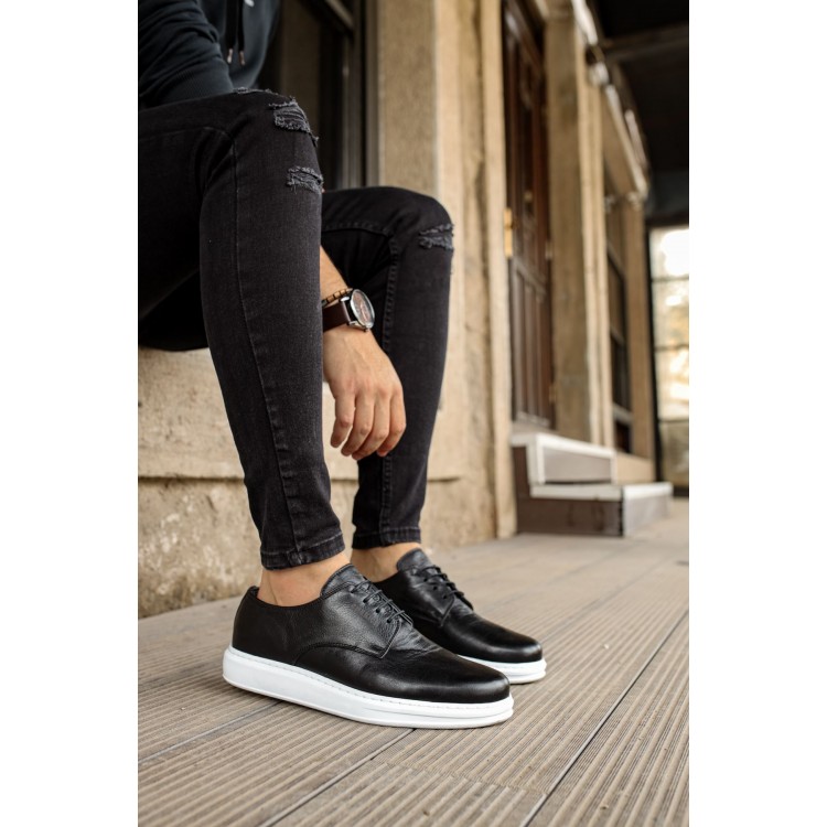 CH003 - DBT Classica Pelle Di Cuoio Erkek Ayakkabı SIYAH