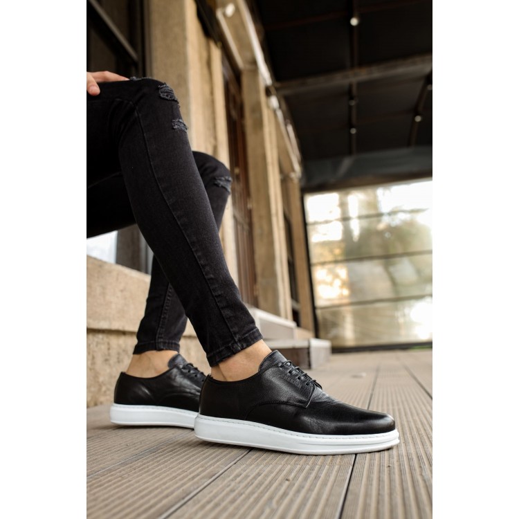 CH003 - DBT Classica Pelle Di Cuoio Erkek Ayakkabı SIYAH