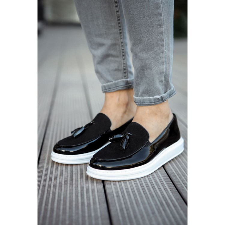 CH002 - RBT Loafer Verniciata Erkek Ayakkabı SIYAH