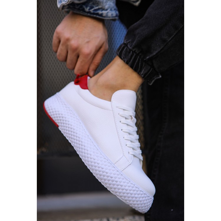 CH107 - CBT Felibord Erkek Ayakkabı BEYAZ/KIRMIZI