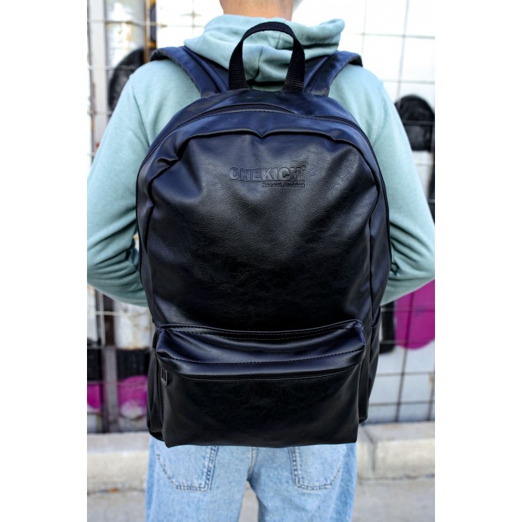 CNT006 - Cilt Deri Erkek Sırt Çantası SIYAH