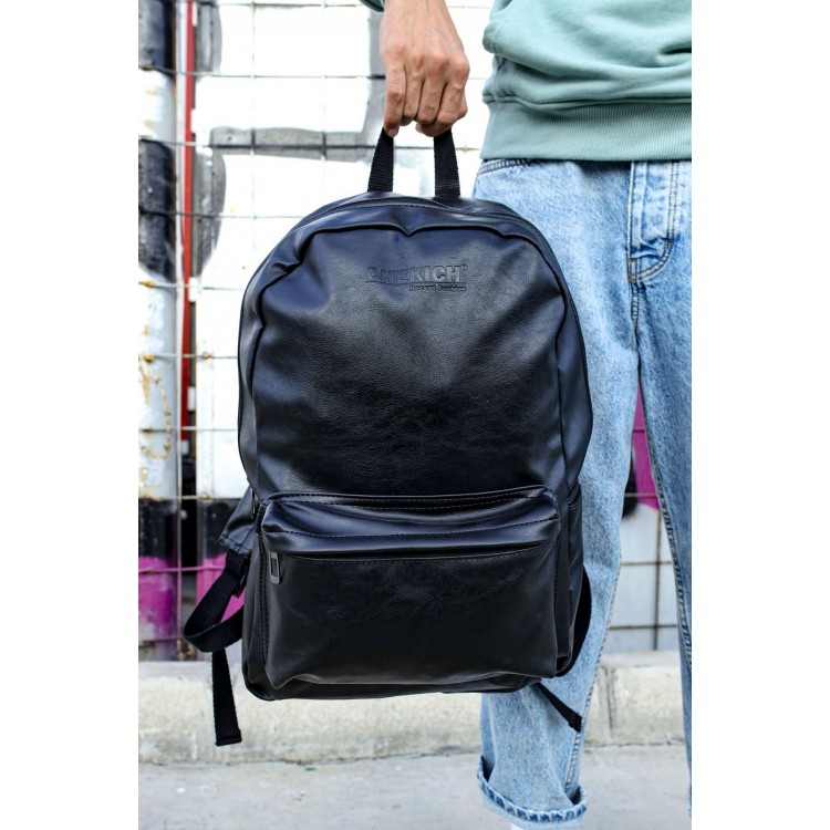 CNT006 - Cilt Deri Erkek Sırt Çantası SIYAH