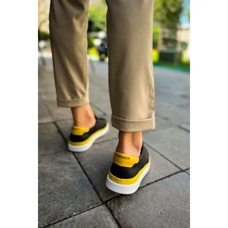 CH979 - Santoni GBT Spor Erkek Ayakkabı SIYAH/SARI