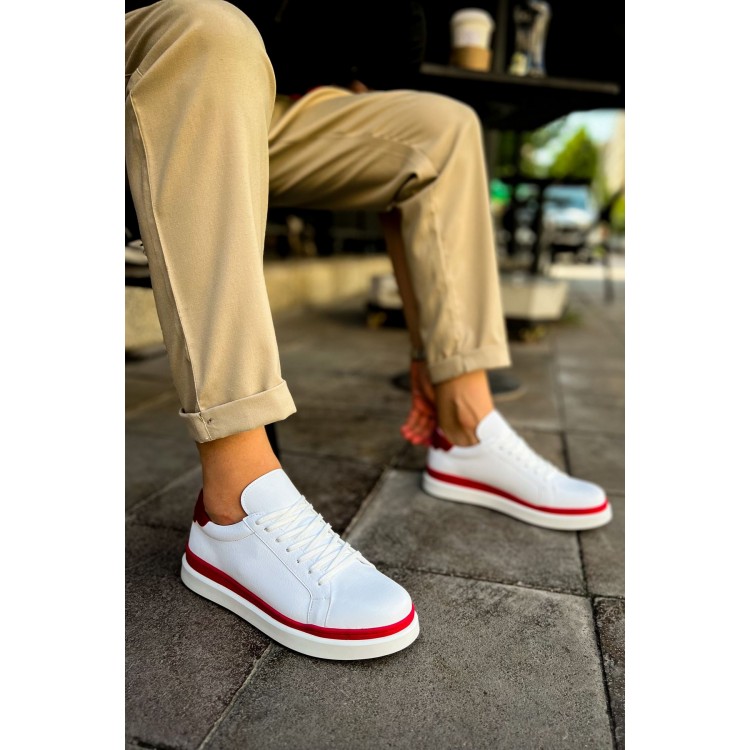 CH979 - Santoni GBT Spor Erkek Ayakkabı BEYAZ/KIRMIZI CH979 - Santoni GBT Spor Erkek Ayakkabı BEYAZ/KIRMIZI