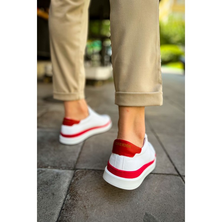 CH979 - Santoni GBT Spor Erkek Ayakkabı BEYAZ/KIRMIZI CH979 - Santoni GBT Spor Erkek Ayakkabı BEYAZ/KIRMIZI
