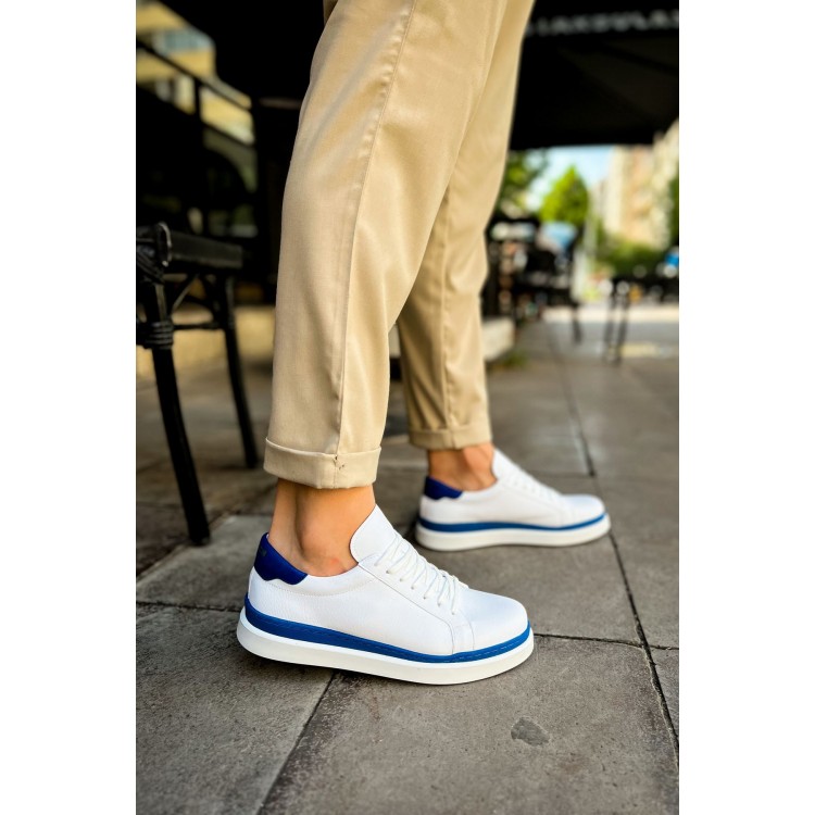CH979 - Santoni GBT Spor Erkek Ayakkabı BEYAZ/MAVI