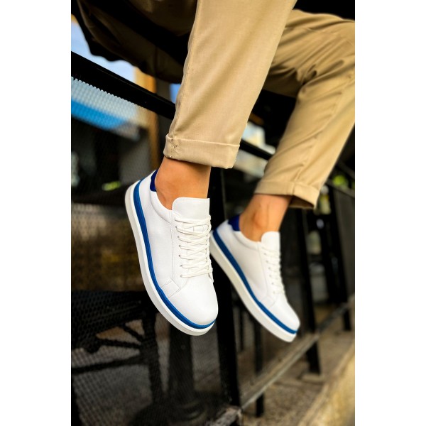 CH979 - Santoni GBT Spor Erkek Ayakkabı BEYAZ/MAVI