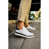 CH979 - Santoni GBT Spor Erkek Ayakkabı BEYAZ/SIYAH