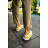 CH979 - Santoni GBT Spor Erkek Ayakkabı BEYAZ/SARI