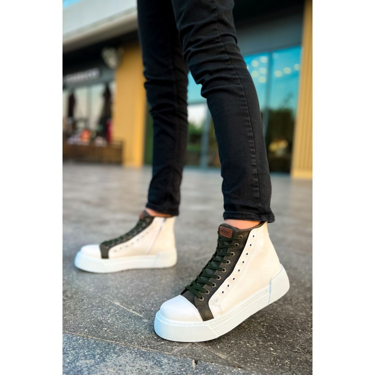 CH167 - GBT Blazer Erkek Bot BEYAZ / HAKI