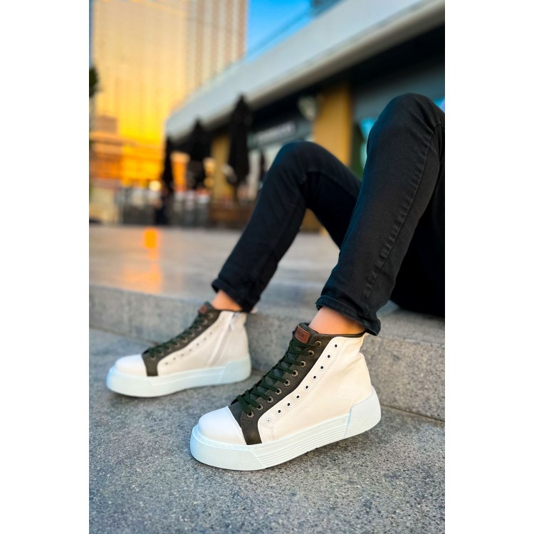 CH167 - GBT Blazer Erkek Bot BEYAZ / HAKI