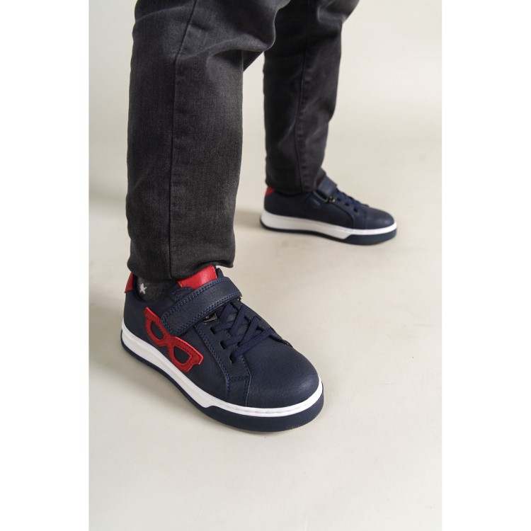 1011 - Glasses-X Çocuk Ayakkabı Lacivert Kırmızı Beyaz