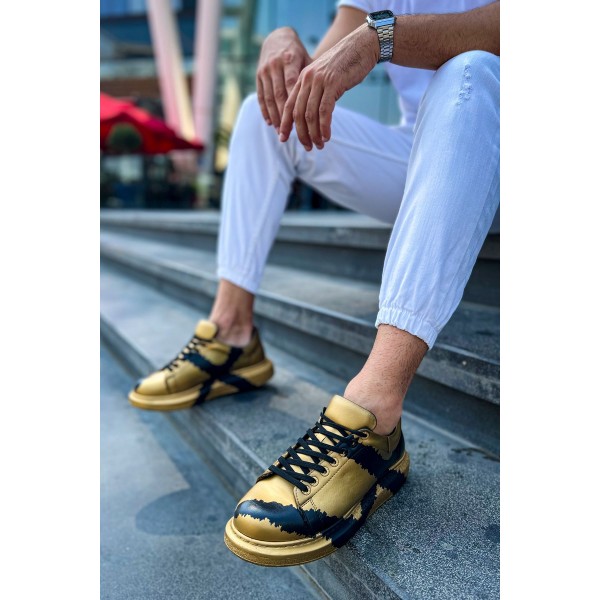 CH254 - CST Pittura Erkek Ayakkabı 549 GOLD SIYAH X