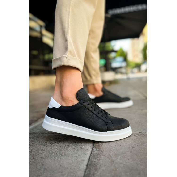 CH979 - Santoni GBT Spor Erkek Ayakkabı SIYAH/BEYAZ