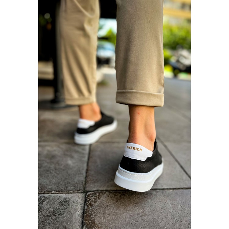 CH979 - Santoni GBT Spor Erkek Ayakkabı SIYAH/BEYAZ