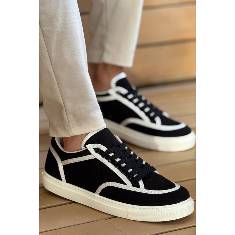 CH2505 - Keten Erkek Ayakkabı SİYAH - BEYAZ CH2505 - Keten Erkek Ayakkabı SİYAH - BEYAZ