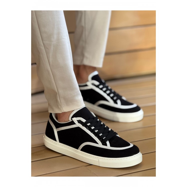 CH2505 - Keten Erkek Ayakkabı SİYAH - BEYAZ CH2505 - Keten Erkek Ayakkabı SİYAH - BEYAZ