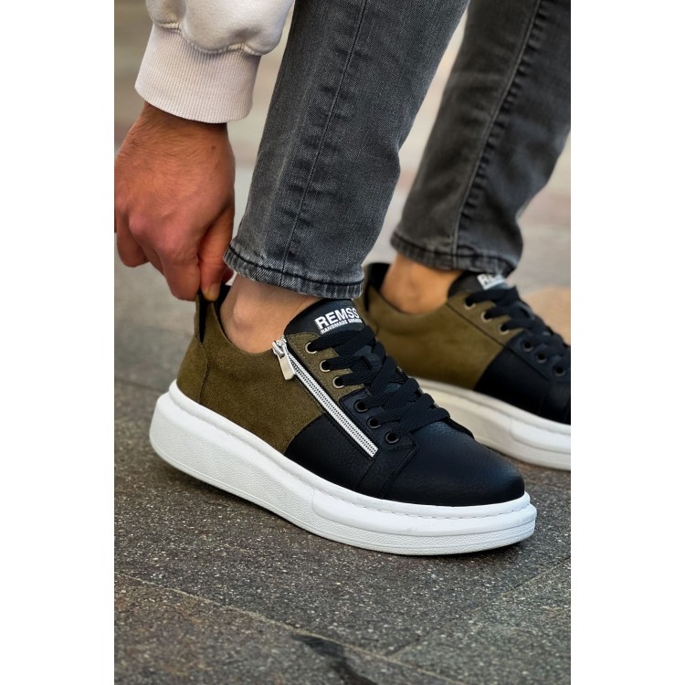 RS601 - Lüx Süet Erkek Ayakkabı SIYAH / HAKI RS601 - Lüx Süet Erkek Ayakkabı SIYAH / HAKI