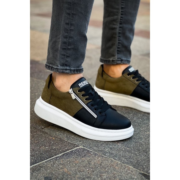 RS601 - Lüx Süet Erkek Ayakkabı SIYAH / HAKI RS601 - Lüx Süet Erkek Ayakkabı SIYAH / HAKI