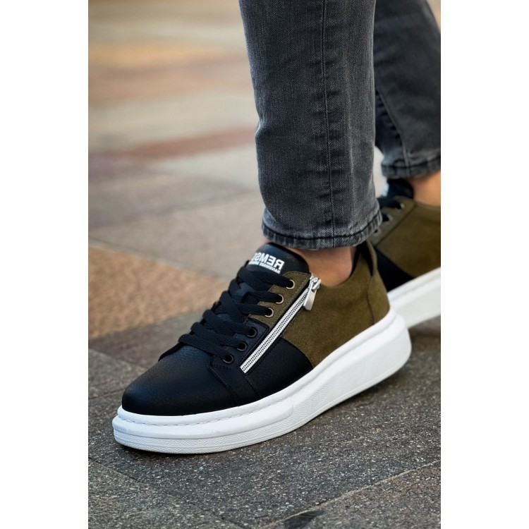 RS601 - Lüx Süet Erkek Ayakkabı SIYAH / HAKI RS601 - Lüx Süet Erkek Ayakkabı SIYAH / HAKI