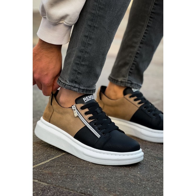 RS601 - Lüx Süet Erkek Ayakkabı Sıyah/Vızon