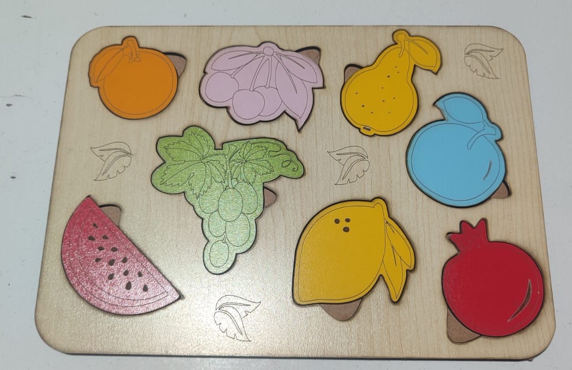 Ahşap Renkli Meyve Puzzle
