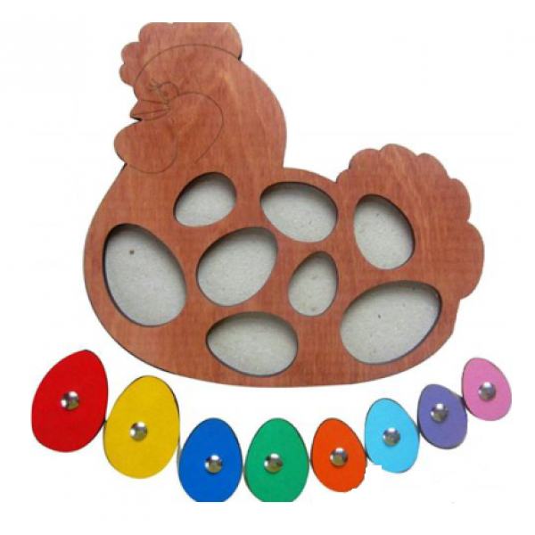 Tavuk Şekilli Renkli Yumurta Puzzle