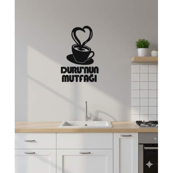 Mutfak Duvar Süsü Kalpli Fincan
