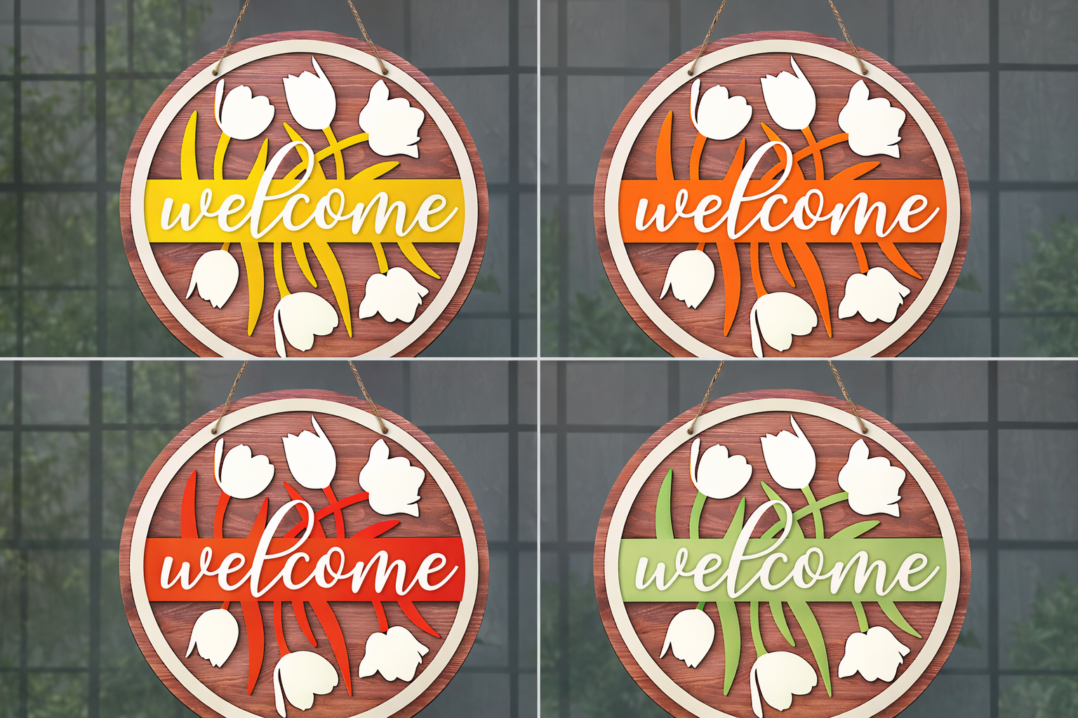 Welcome Renkli Kapı Süsü