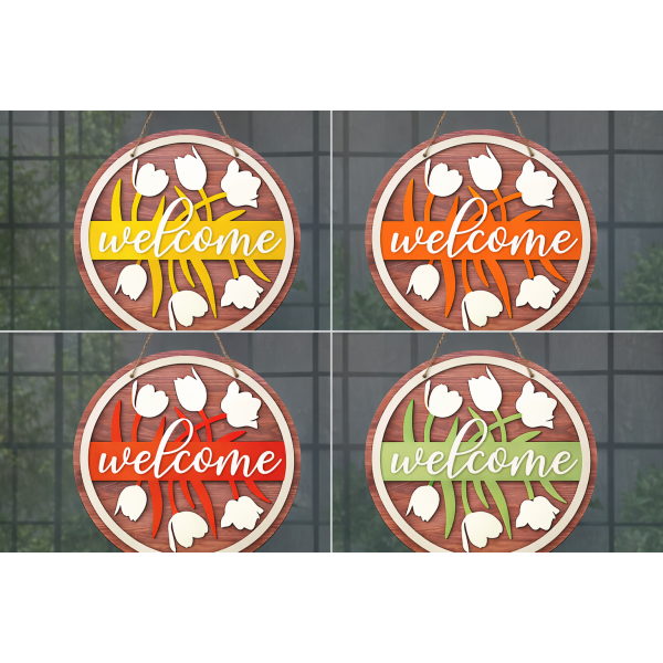Welcome Renkli Kapı Süsü