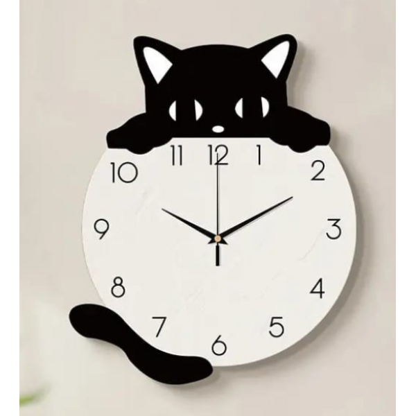 Kedi Figürlü Duvar Saati