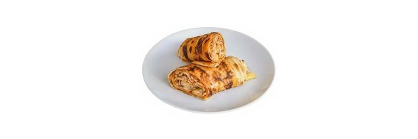 Hatay Usulü Tavuk Döner Dürüm, Özel sos, soğan, turşu, domates, patates kızartması, mayonez. Pul biber, biber turşusu, ketçap, mayonez ile