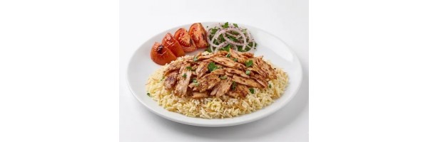 Pilav Üstü Tavuk döner (120 g), ve pilav ile