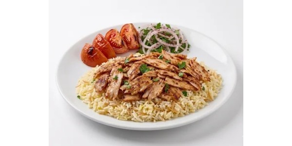 Pilav Üstü Tavuk döner (120 g), ve pilav ile