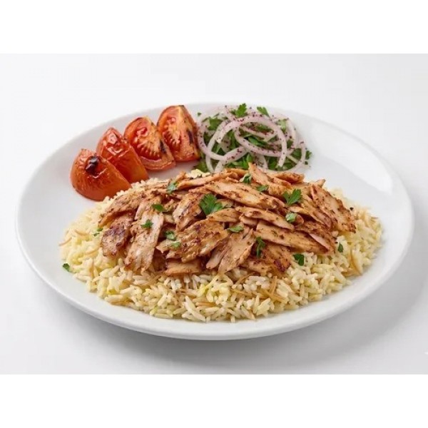 Pilav Üstü Tavuk döner (120 g), ve pilav ile