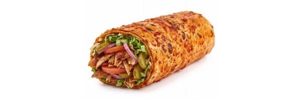 Bazuka Tavuk Döner (120 g), patates kızartması, marul, salatalık turşusu, mayonez ve özel sos ile