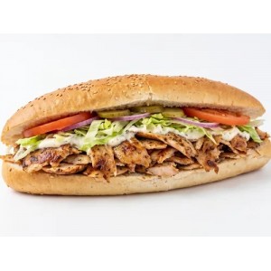 Ekmek Arası Tavuk Döner ( 60gr.) Domates, Soğan, Marul ile