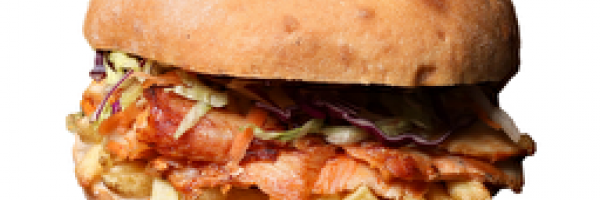 Döner 6 Adet Gobit Ekmek Arası Tavuk Döner 1L Ayran veya Kola acı biber turşusu, acı sos, ketçap, mayonez, domates, soğan ile servis edilir