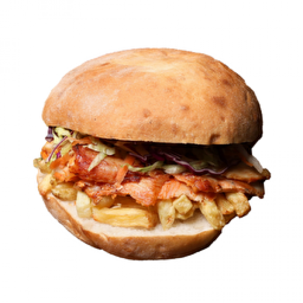 Döner 6 Adet Gobit Ekmek Arası Tavuk Döner 1L Ayran veya Kola acı biber turşusu, acı sos, ketçap, mayonez, domates, soğan ile servis edilir