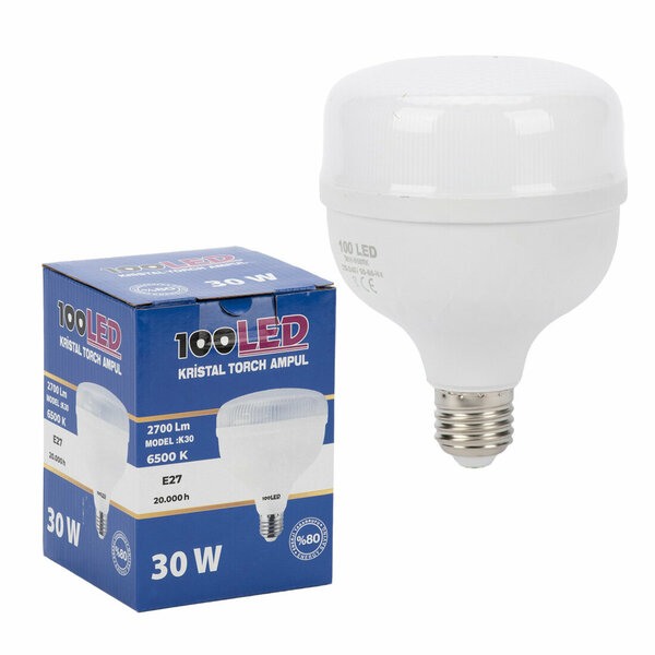 30W 100 Led Kristal Torch Ampul E27