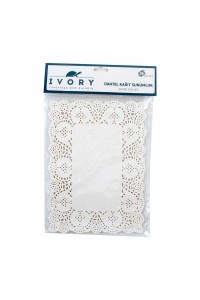 Ivory Sunumluk Kağıt Dantel Dikdörtgen 19X26 Cm 36 Lı