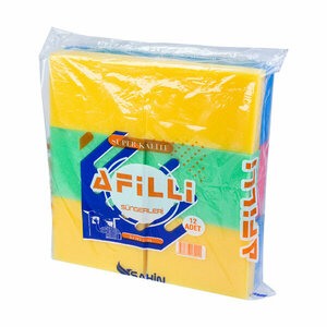1 paket 12 adet Afilli Bulaşık Süngeri 190-185 Sünger Renkli
