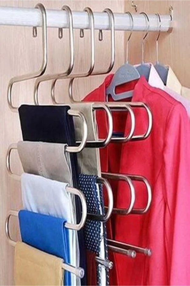 5 katlı metal pantolon eşarp askısı dolap düzenleyici