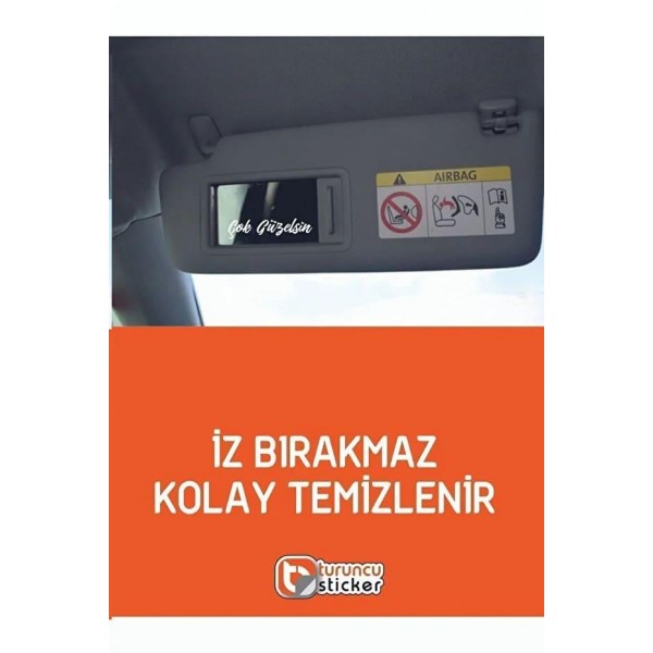 Çok Güzelsin Araba Güneşlik Ayna Yazısı -Etiket Sticker 8x2cm