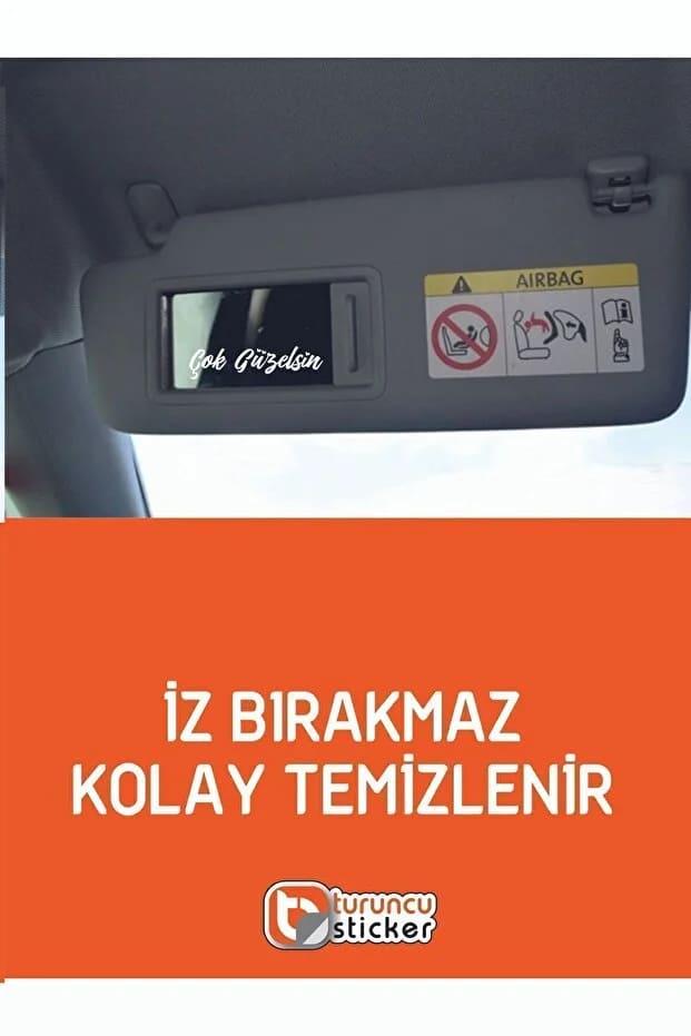 Çok güzelsin araba güneşlik ayna yazısı sticker 8x2cm