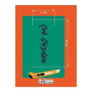 Çok güzelsin araba güneşlik ayna yazısı sticker 8x2cm